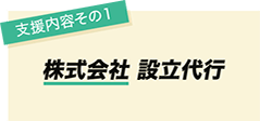 支援内容その1　株式会社設立代行