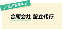 支援内容その2　合同会社設立代行